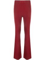 Patrizia Pepe pantalon évasé à desing nervuré - Rouge