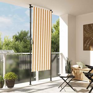 VidaXL Rolgordijn voor buiten 120x270 cm stof en staal oranje en wit