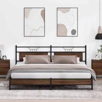 Bedframe zonder matras metaal bruin eikenkleurig 200x200 cm