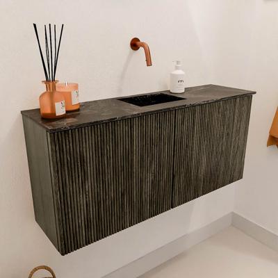 Toiletmeubel Mondiaz Joya Dlux | 90 cm | Meubelkleur Shadow | Faye wastafel Lava Wasbak Midden | Zonder kraangat(en)