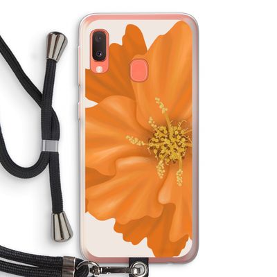 Orange Ellila flower: Samsung Galaxy A20e Transparant Hoesje met koord