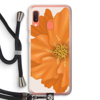 Orange Ellila flower: Samsung Galaxy A20e Transparant Hoesje met koord