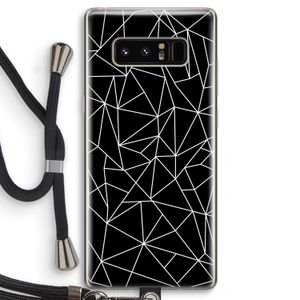Geometrische lijnen wit: Samsung Galaxy Note 8 Transparant Hoesje met koord