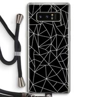 Geometrische lijnen wit: Samsung Galaxy Note 8 Transparant Hoesje met koord