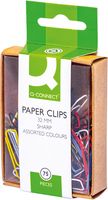 Q-CONNECT papierklemmen, 32 mm, doos van 75 stuks, ophangbaar, geassorteerde kleuren. - thumbnail