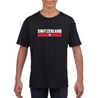 Zwart Zwitserland supporter t-shirt voor kinderen