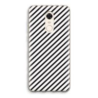 Strepen zwart-wit: Xiaomi Redmi 5 Transparant Hoesje - thumbnail