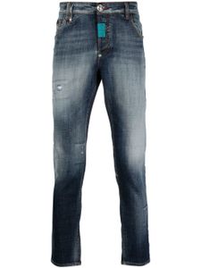 Philipp Plein jean skinny à effet délavé - Bleu