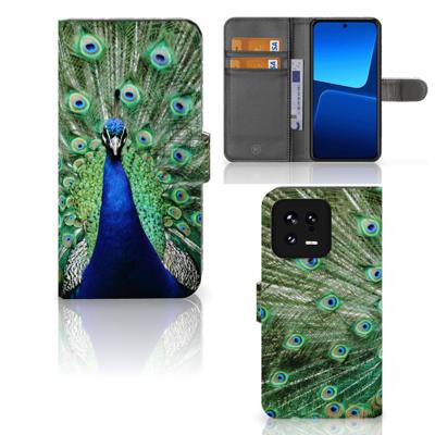 Xiaomi 13 | Telefoonhoesje | Met pasjeshouder | Pauw