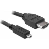 Delock 82663 HDMI-kabel HDMI Aansluitkabel HDMI-A-stekker, HDMI-micro-D-stekker 3 m Zwart 4K UHD, Vergulde steekcontacten