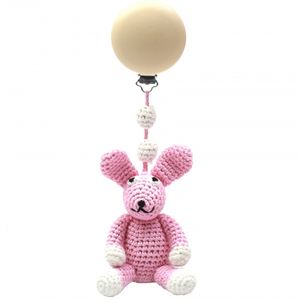 natureZOO kinderwagenhanger konijn 20 cm roze