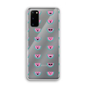 Smiley watermeloenprint: Samsung Galaxy S20 Transparant Hoesje