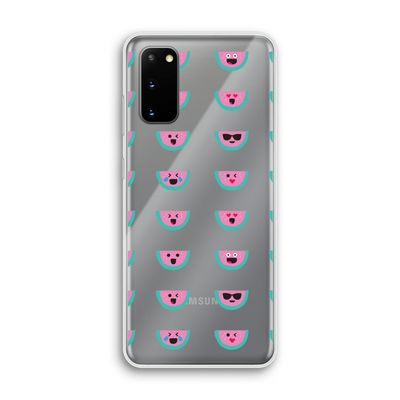 Smiley watermeloenprint: Samsung Galaxy S20 Transparant Hoesje