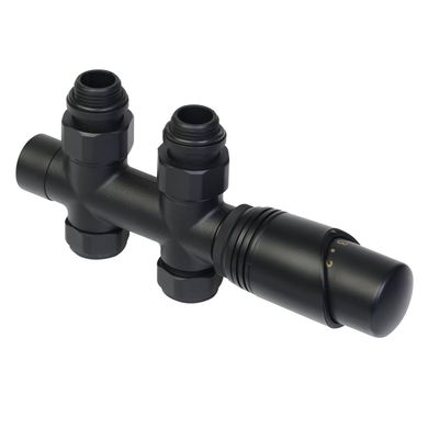 Design Onderblok Set Radiator Plieger Como Recht Inclusief Koppeling 15 en 16 mm Mat Zwart