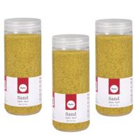 Hobby Fijn decoratie zand korrels - 5x pakjes - geel - 475 ml - zandkorrels - knutselmateriaal