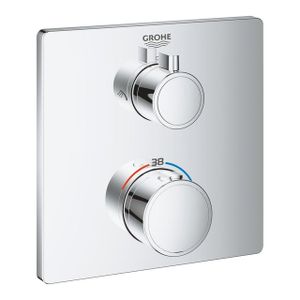 Grohe Grohtherm Inbouwthermostaat - 2 knoppen - rechthoekig - chroom 24079000