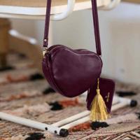 Leren hartvormige tas bordeaux - MŌSZ Love