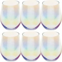 Set van 6x stuks tumbler glazen parelmoer Fantasy 540 ml van glas - Drinkglazen