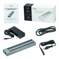 USB-HUB i-Tec U3CHARGEHUB16 Grijs 90 W