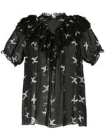 Macgraw blouse imprimée Migration Bird - Noir