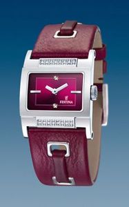 Horlogeband Festina F16325-2 Leder Bordeaux 24mm