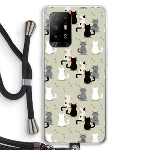 Katten: Oppo A94 5G Transparant Hoesje met koord