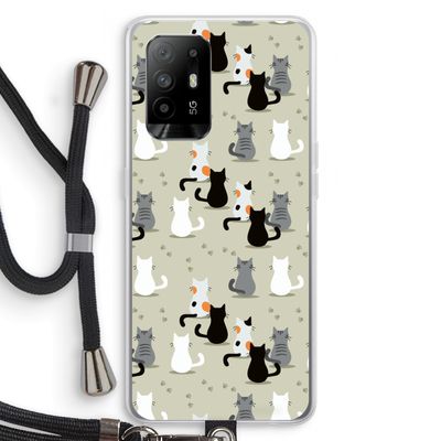 Katten: Oppo A94 5G Transparant Hoesje met koord