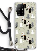 Katten: Oppo A94 5G Transparant Hoesje met koord