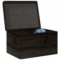 VidaXL Houten kist met deksel 40x30x23 cm massief grenenhout zwart
