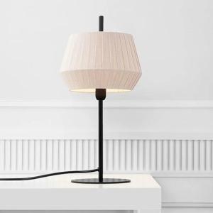 Kleine tafellamp met witte stoffen kap E14 fitting en schakelaar Nordlux Dicte
