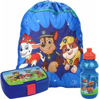 Paw Patrol lunchbox set voor kinderen - 3-delig - blauw - kunststof - incl. gymtas/schooltas - thumbnail