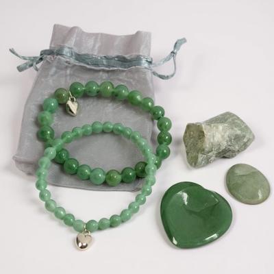2 Groene Aventurijn Armbanden en 3 Edelstenen Set - Innerlijke Rust in een Cadeauzakje
