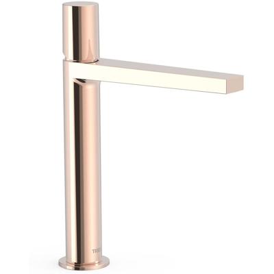 Wastafelkraan Tres Project | Opbouw | Mengkraan | Hoog model | 1-knop | Rond | 24k Rose goud