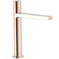Wastafelkraan Tres Project | Opbouw | Mengkraan | Hoog model | 1-knop | Rond | 24k Rose goud