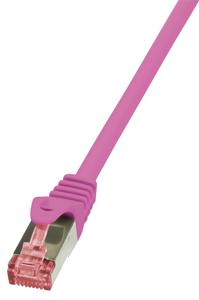 LogiLink CQ2099S RJ45 Netwerkkabel, patchkabel CAT 6 S/FTP 10.00 m Pink Vlambestendig, Snagless 1 stuk(s)