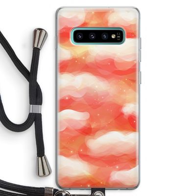 Lichte Wolken: Samsung Galaxy S10 Plus Transparant Hoesje met koord