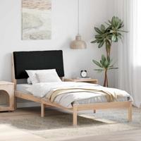 Bedframe Bruin en zwart 90 x 190 cm Massief grenenhout