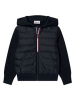 Moncler Enfant hoodie matelassé à fermeture zippée - Bleu - thumbnail