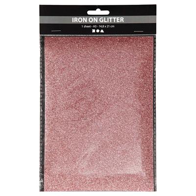 Creativ Company Opstrijkfolie glitter lichtrood, a5