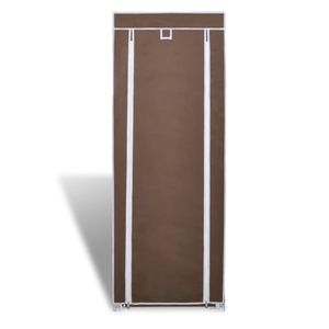 Stoffen schoenenrek met hoes 162 x 57 x 29 cm bruin