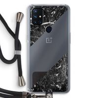 Zwart marmer: OnePlus Nord N10 5G Transparant Hoesje met koord