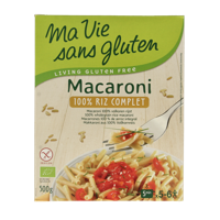 Macaroni van volkoren rijst glutenvrij bio 500 Gram