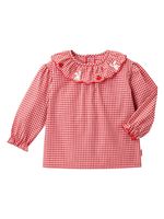 Miki House blouse en coton à carreaux - Rouge