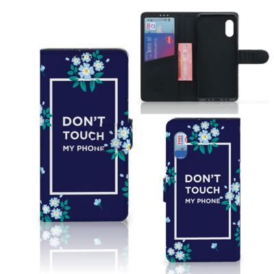 Samsung Xcover Pro Portemonnee Hoesje Flowers Blue DTMP Samsung Xcover Pro Portemonnee Hoesje Flowers Blue DTMP