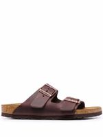 Birkenstock sandales en cuir à double brides - Marron