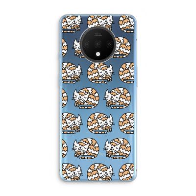 Slapende poes: OnePlus 7T Transparant Hoesje