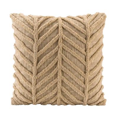 2e Halve Prijs Leen Bakker - Sierkussen Boas- Camel - 45x45 Cm - Polyester - Wit
