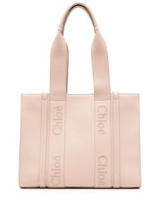 Chloé sac à main Woody médium en cuir - Rose