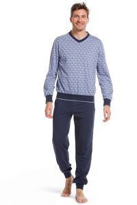 Pastunette pyjama met boorden lichtblauw