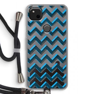 Onderbroken lijn: Pixel 4a Transparant Hoesje met koord